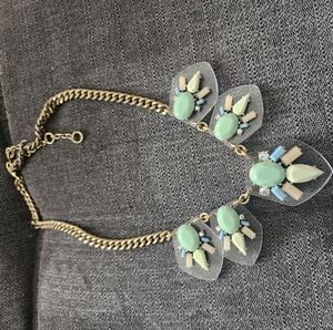 Elegant Mint and Gold Statement Necklace